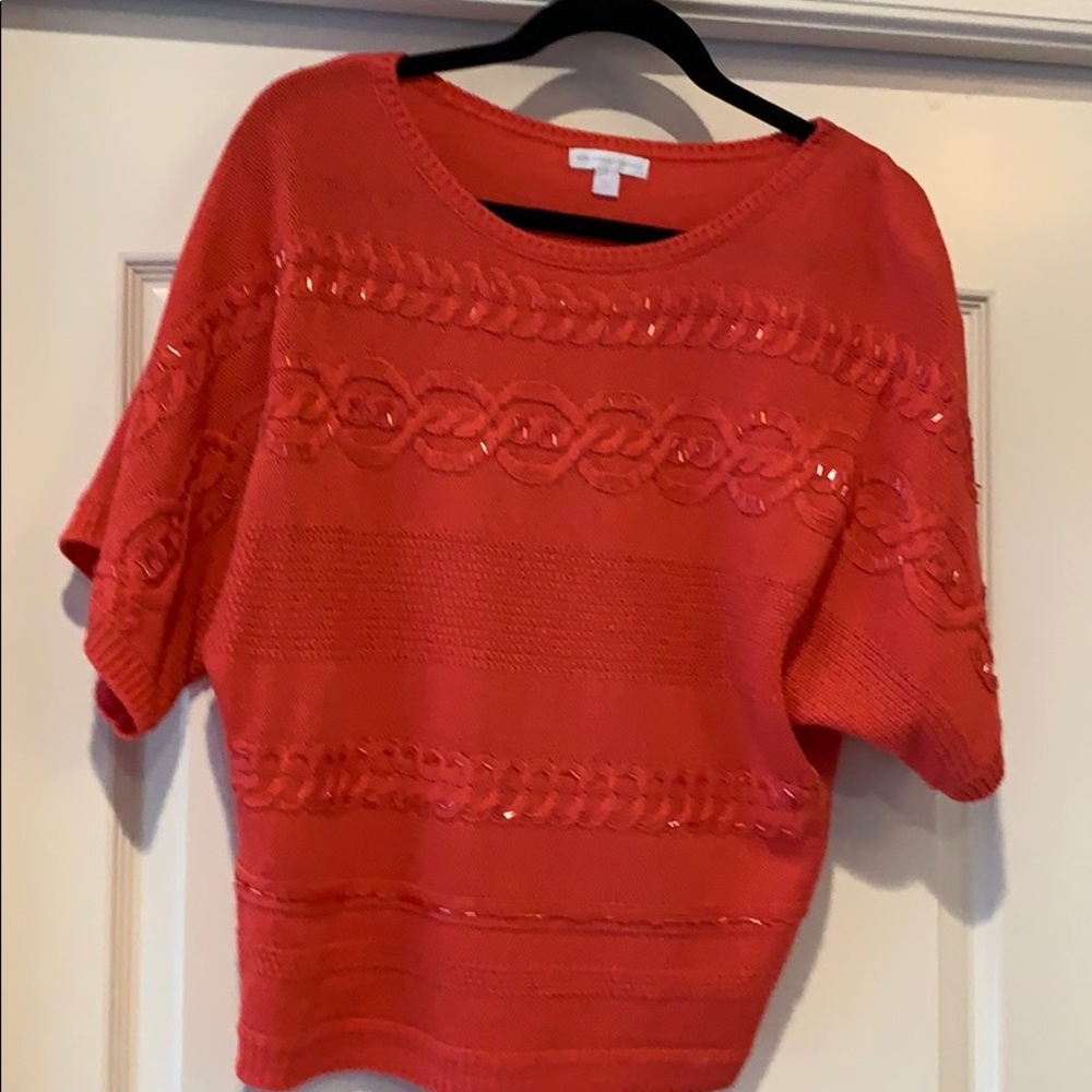 Salmon embellished sweater